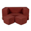 KINDERSOFA, Bearly, Cube, Braun - Dunkelbraun, Textil (96/40/50cm) - MeowBaby