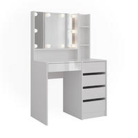 SCHMINKTISCH Sherry Weiß/Weiß Hochglanz 89.8 cm 4 Teile - Weiß Hochglanz, Holzwerkstoff (50.1cm) - Vicco