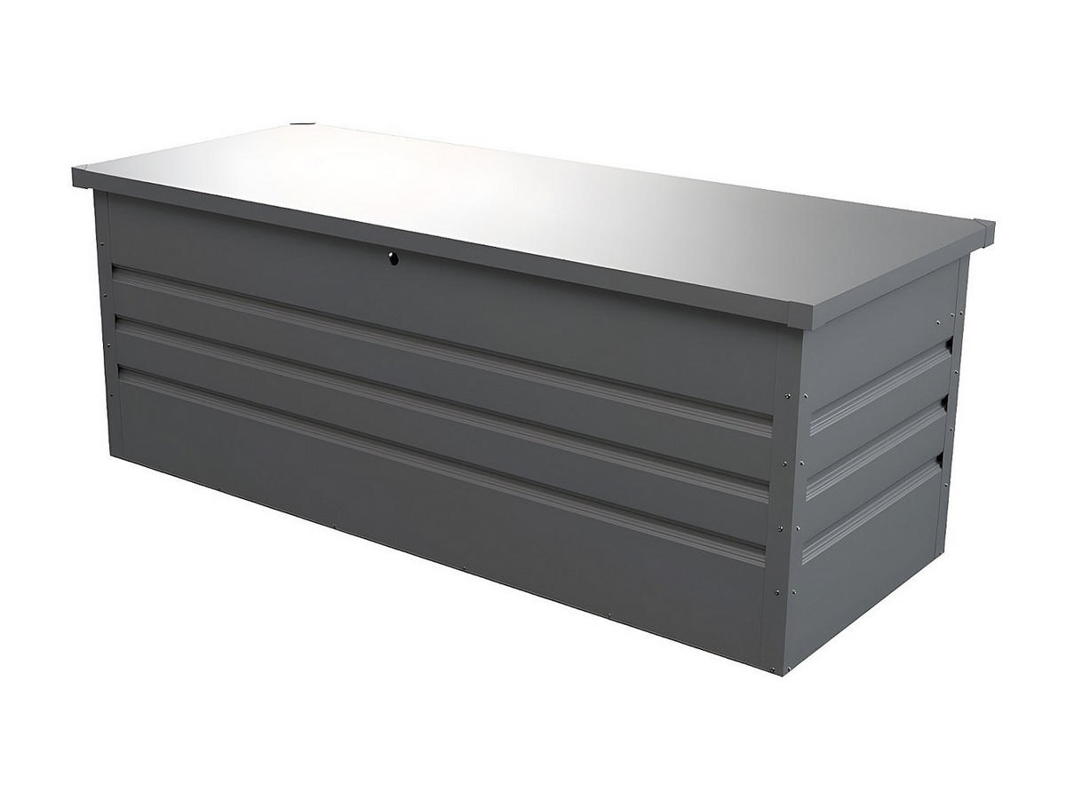 GARTEN-AUFBEWAHRUNGSBOX - Stahl - Grau - Volumen 582L - TOMASO - Grau, Metall (165/62/68cm) - Vente-Unique