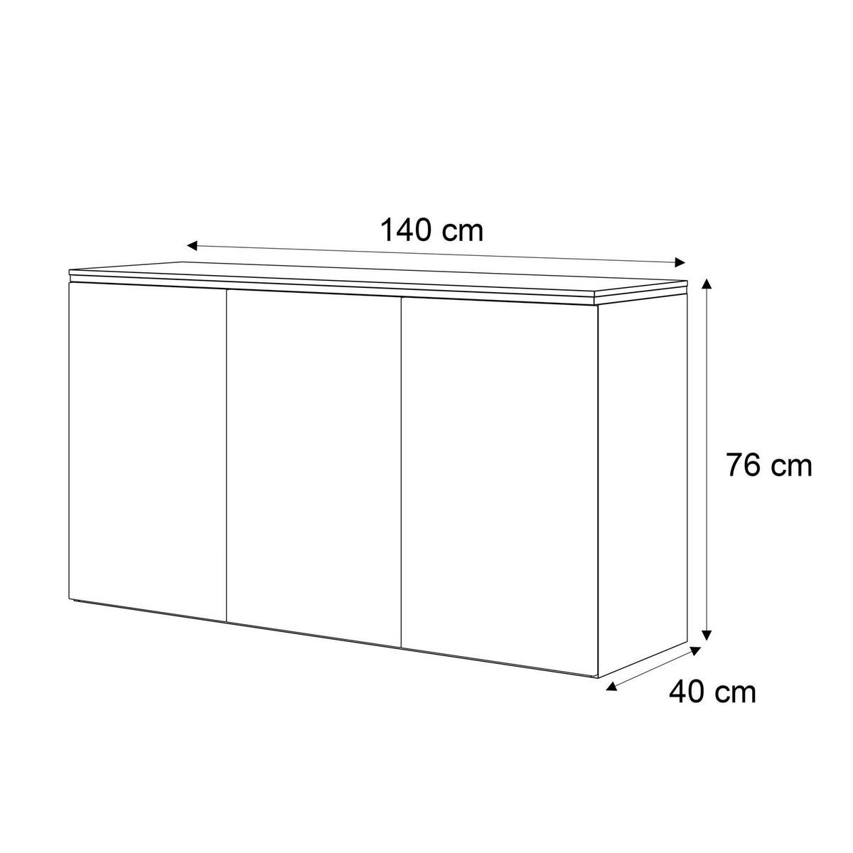 KOMMODE HÄNGENDE AURORA 3D Kaschmir - Kaschmir, Holzwerkstoff (140/76/40cm) - Lookway