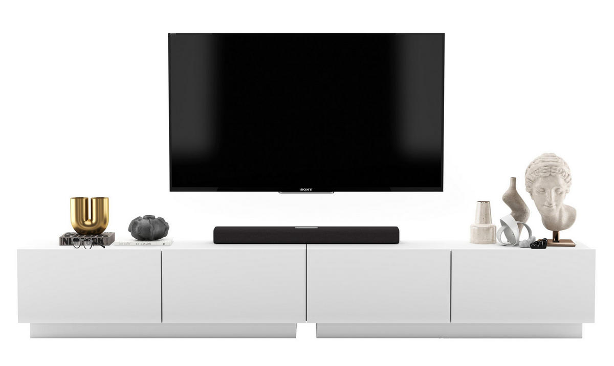 TV-LOWBOARD 2-er Set Enjoy Weiß Matt Loft 120 cm - Weiß, Holzwerkstoff (240/37/35cm) - Meble Lindner