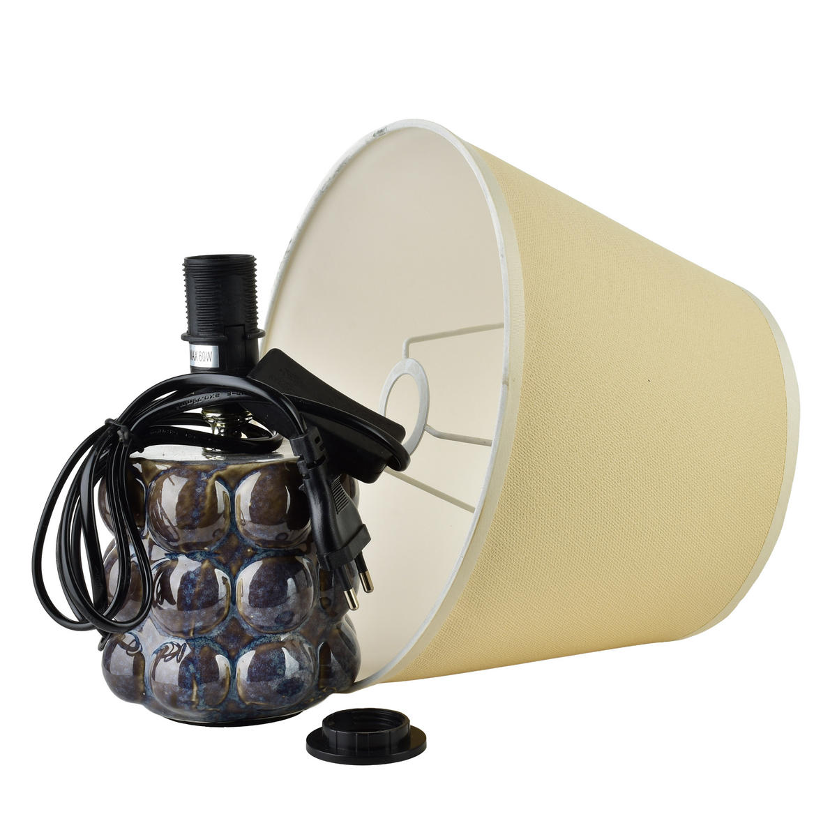 STOLNÍ LAMPA, keramika, béžová - béžová, keramika (9/9/29cm) - Mondex