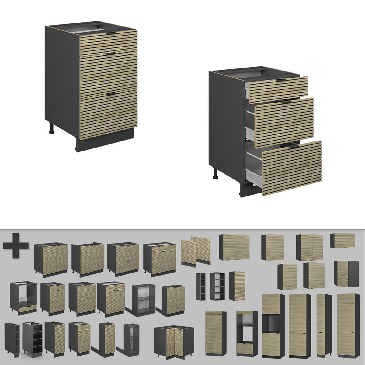 SPODNÍ SKŘÍŇKA KUCHYŇSKÉ LINKY Fame-Line Dubový panel - medově dubová/barva dubu, kompozitní dřevo (50/82/60cm) - Vicco