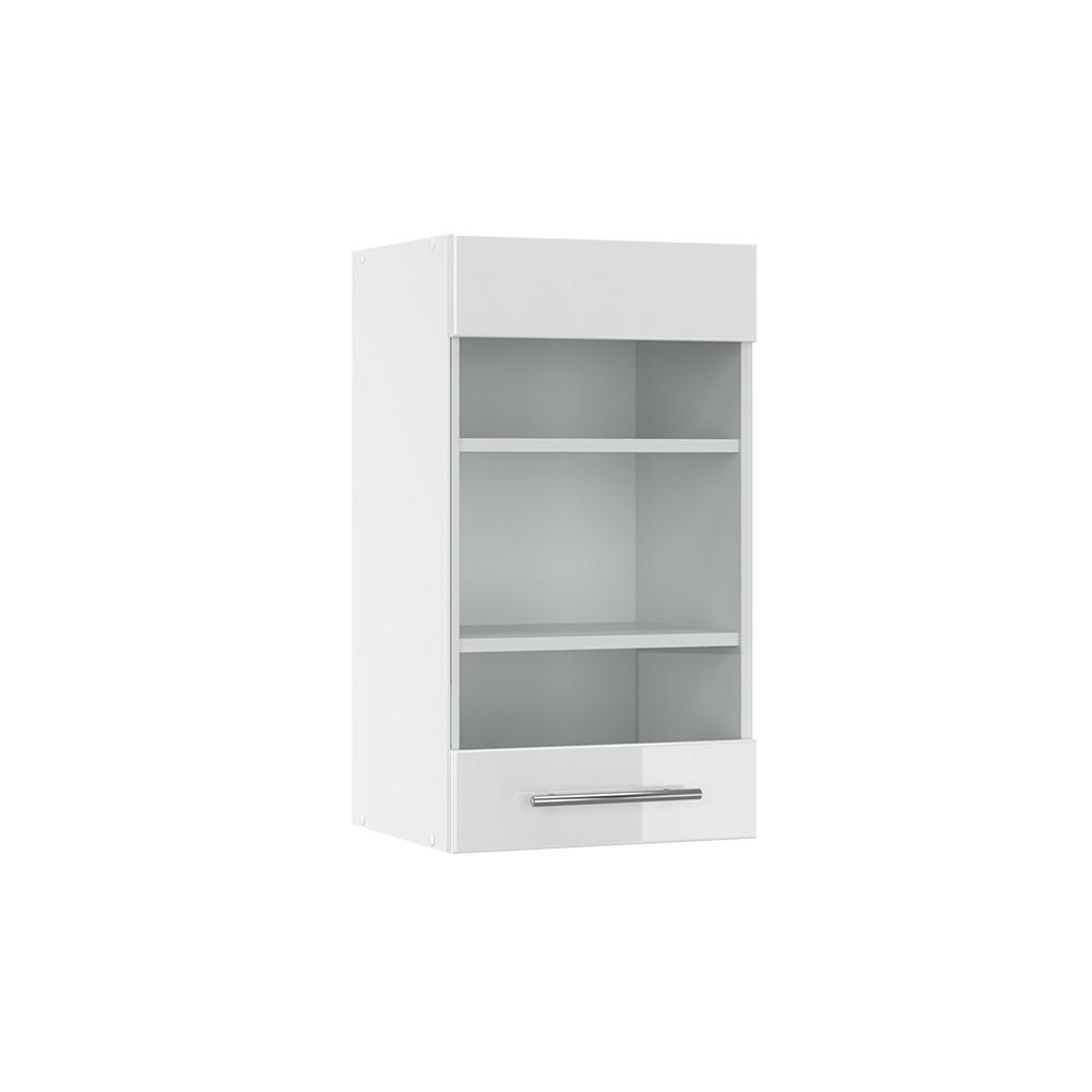 Vicco SKLENĚNÁ KUCHYŇSKÁ SKŘÍŇKA Fame-Line Bílá vysoký lesk 40 cm