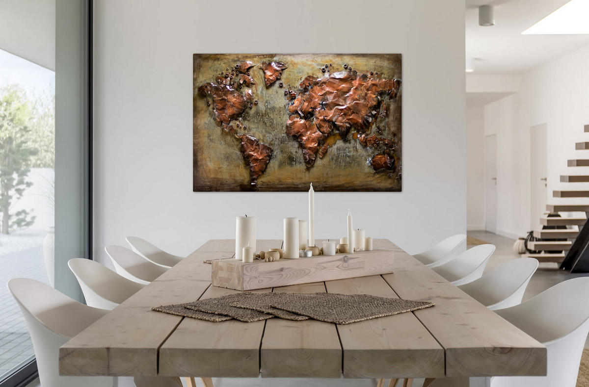 METALLBILD Braun 100/70 cm - Braun, Metall (7.7/70cm) - KUNSTLOFT