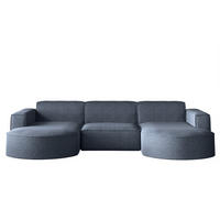 ECKSOFA U-Form MODENA STUDIO Stoff Verita Marineblau - Dunkelblau, Holz (165/299cm) - Kaiser Möbel
