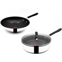PFANNENSET Jamie Oliver Silber 3-Teilig - Silberfarben, Keramik/Metall - Tefal