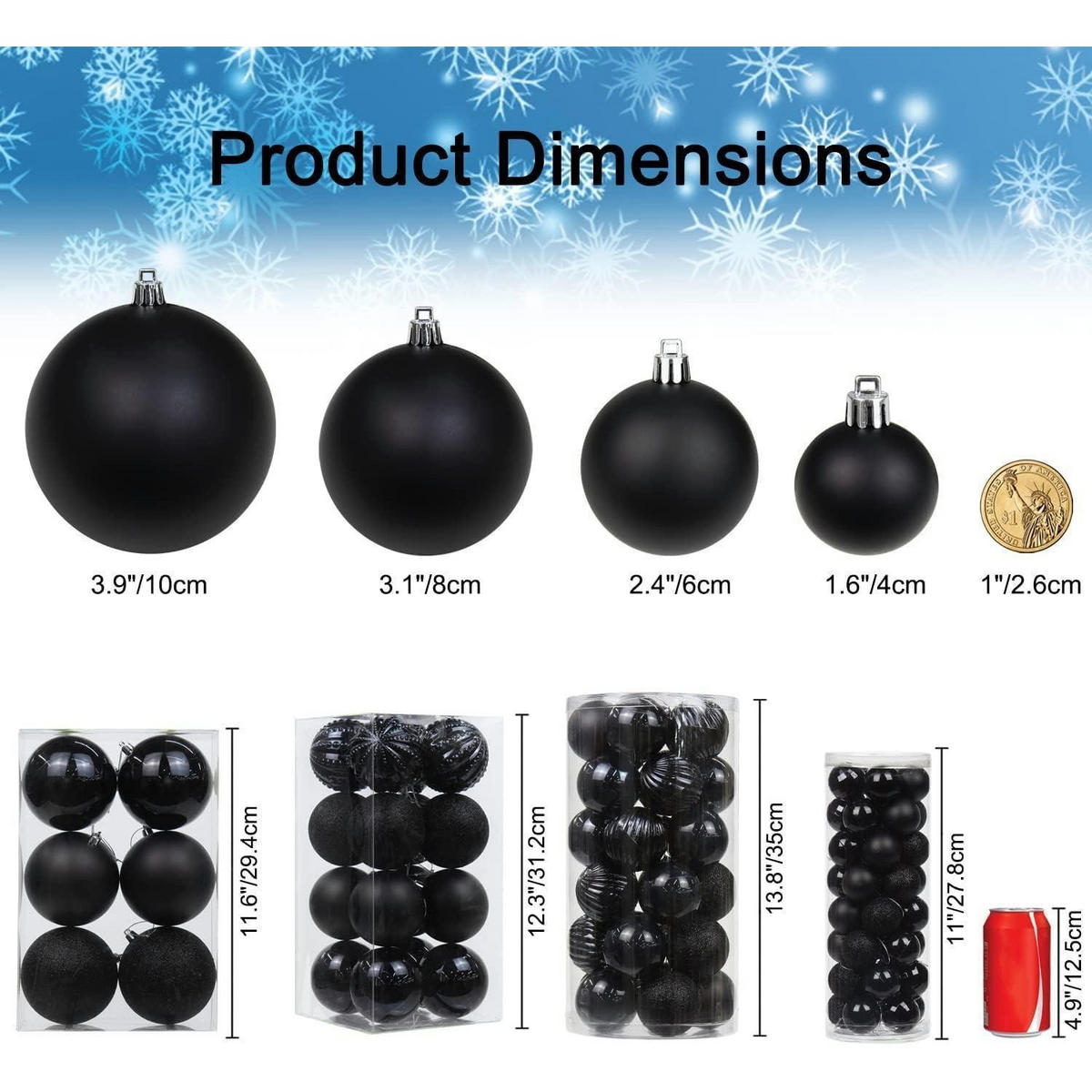 WEIHNACHTSKUGELN 25 Stück Set Schwarz 6 cm - Schwarz, Kunststoff (6/6/6cm)