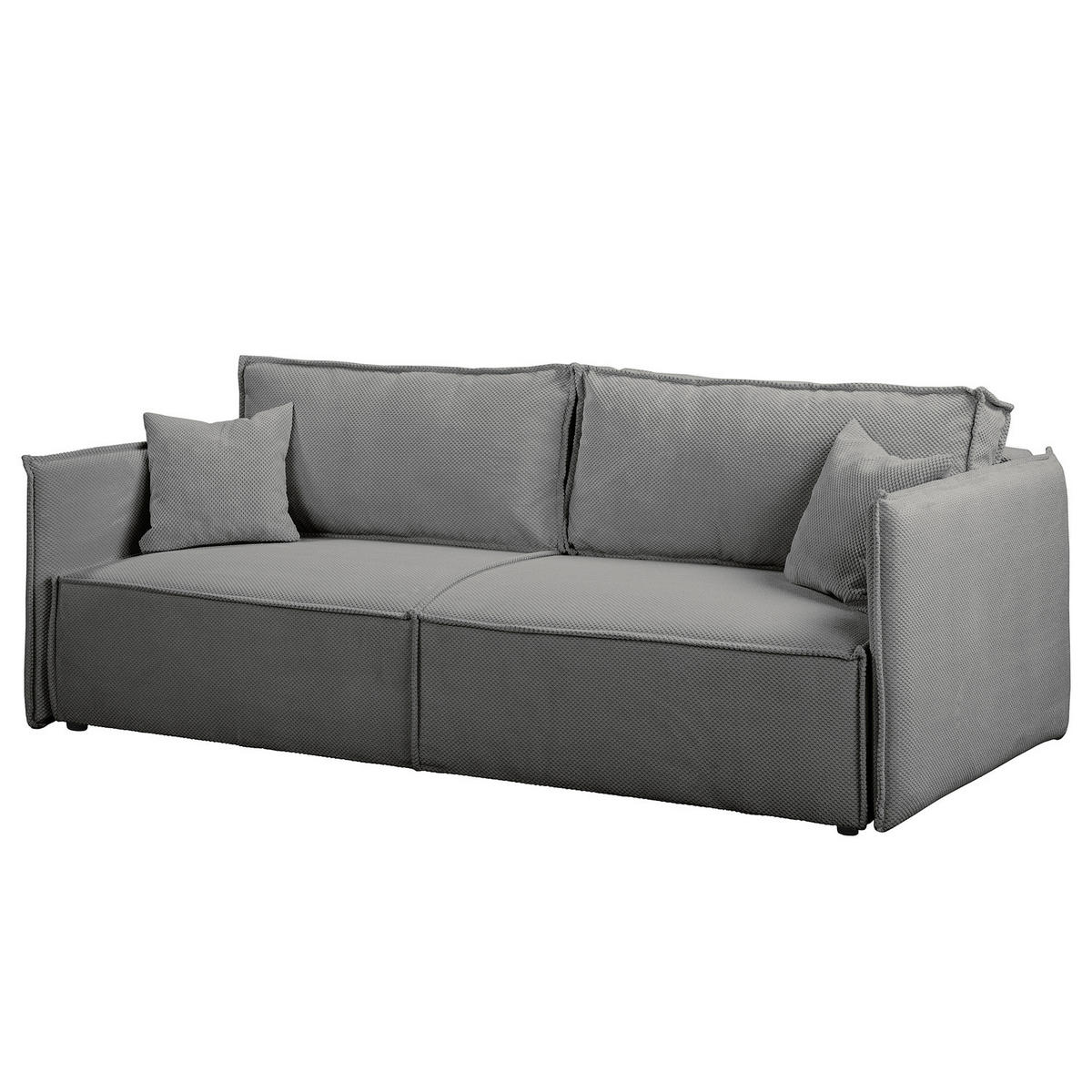 SCHLAFSOFA - Schwarz/Grau, Kunststoff/Textil (221/70/105cm) - home24