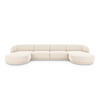 PANORAMASOFA Miley aus Chenille-Stoff leichtes beige 5 Sitzplätze - Creme, Textil (156/70/330cm) - Micadoni
