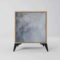 SIDEBOARD MUTED ARC, Eichefarben, 57,5x42x70,5 cm, Schwarze Metall-Sternfüße - Eichefarben/Multicolor, Holzwerkstoff/Metall (57.5/70.5/42cm) - SpaceRebels