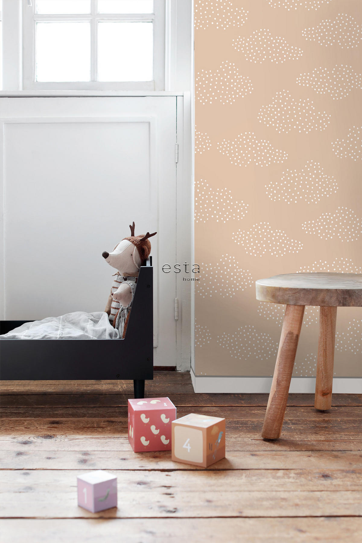 TAPETE kleine Wolken 50 x 900 cm - Terracotta, Papier (50/0.1cm) - ESTAhome