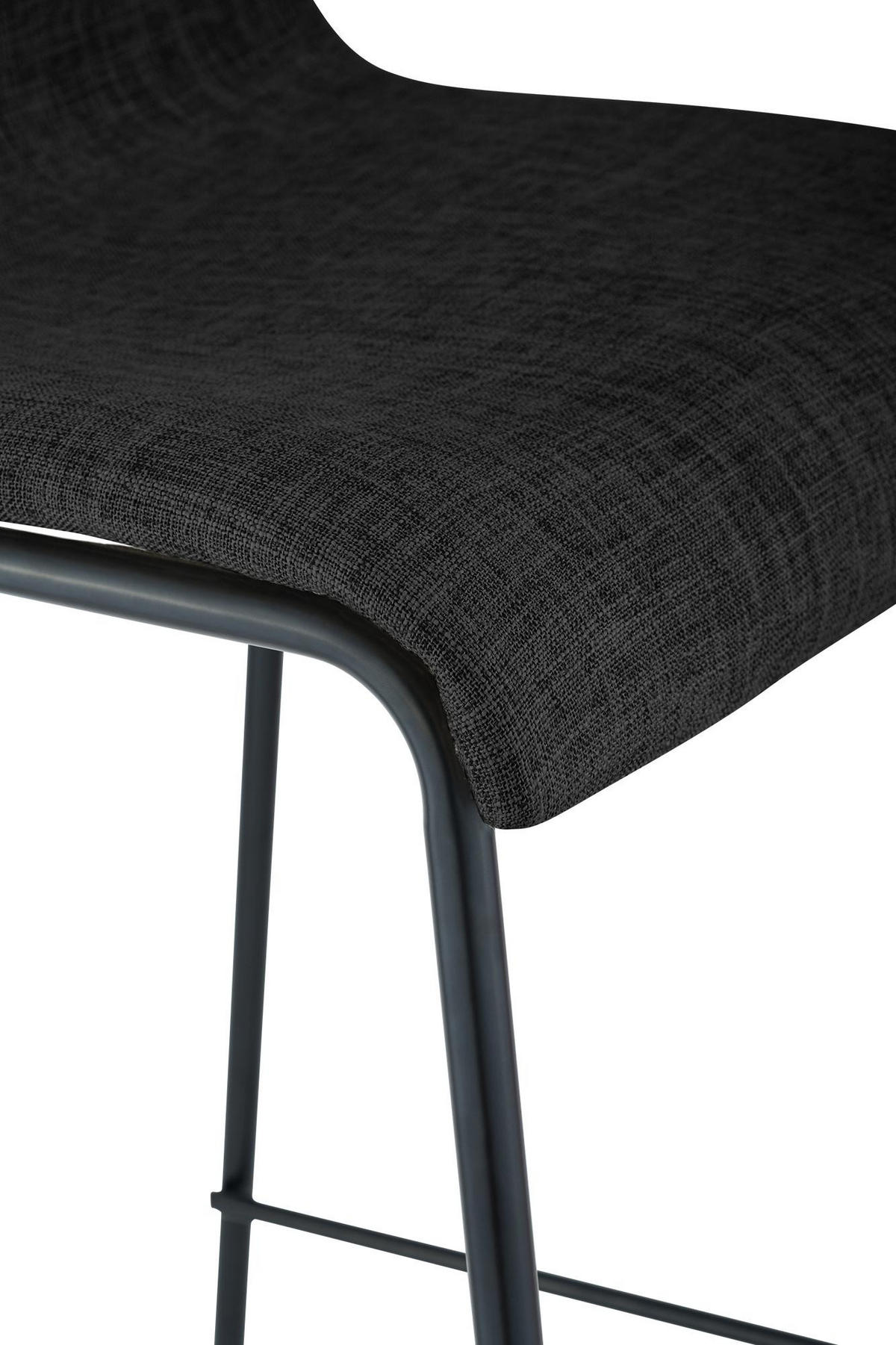 BARHOCKER Stoff Dunkelgrau - Dunkelgrau/Schwarz, Textil/Metall (43/100/48cm) - CLP