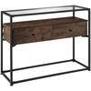 KONSOLENTISCH Reading,101,5 x 41,5 x 80,5 cm,Industrial Holz dunkel, rustikal - Rostfarben, Holzwerkstoff (101.5/41.5/80.5cm) - tectake