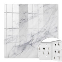 SCHLÜSSELBOX Weiß 30x30 cm – Türöffnung nach rechts - Marmor-Eleganz - Weiß, Metall (30/30/5cm) - TULUP