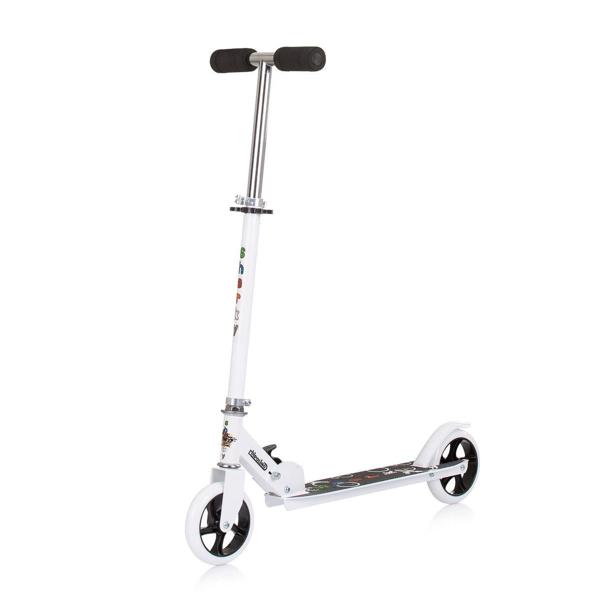 KINDERROLLER Sharky weiß PU Räder ABEC-7 Lager Bremse verstellbar - Weiß, Metall (73/26/80cm) - Chipolino