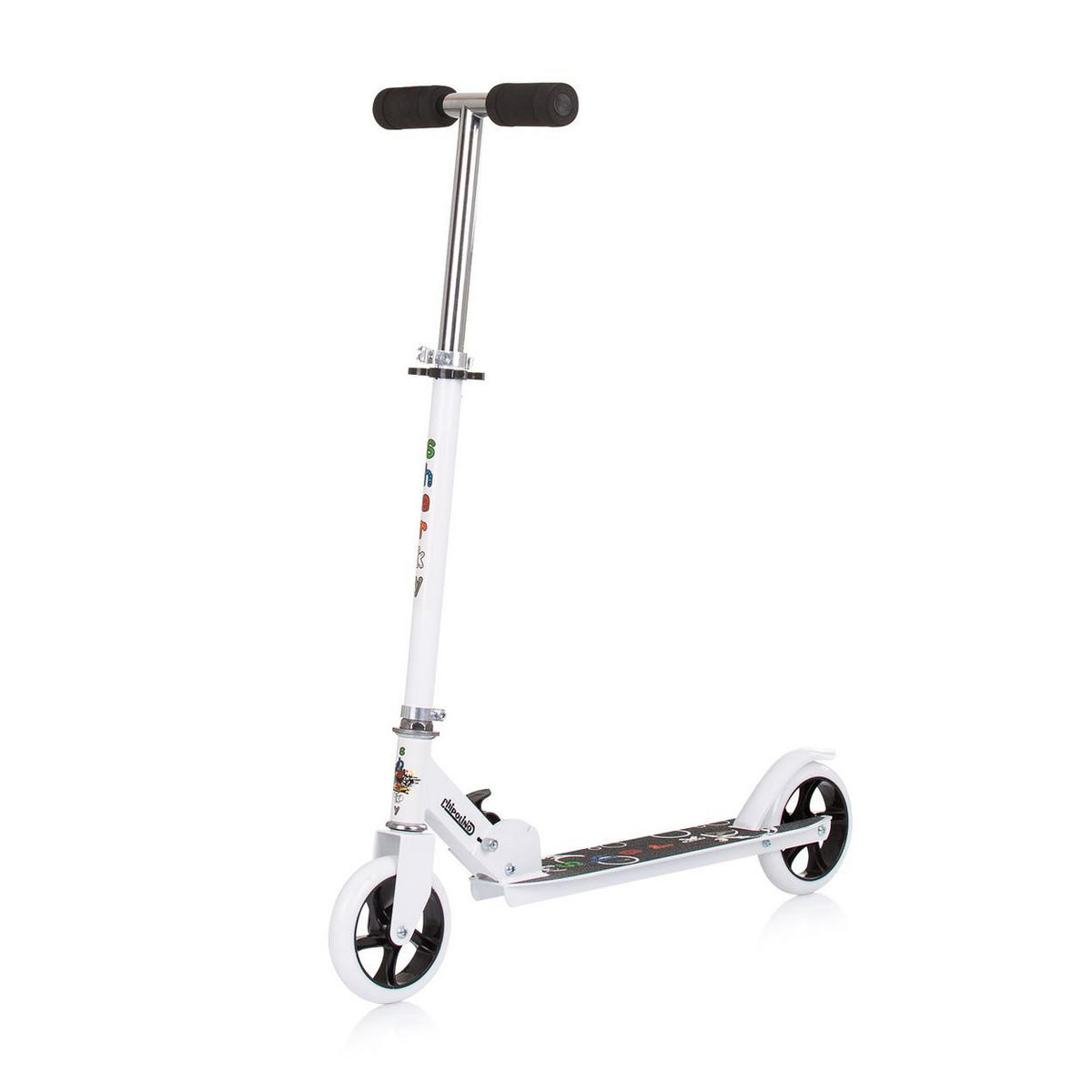 KINDERROLLER Sharky weiß PU Räder ABEC-7 Lager Bremse verstellbar - Weiß, Metall (73/26/80cm) - Chipolino