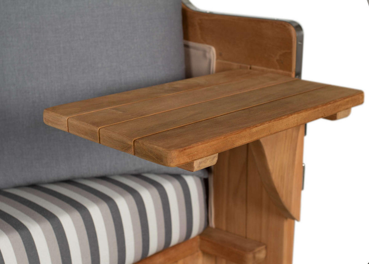 STRANDKORB XXL Düne Grande Teak Banana - Braun/Grau, Metall (142/170/95cm) - Mr. Deko