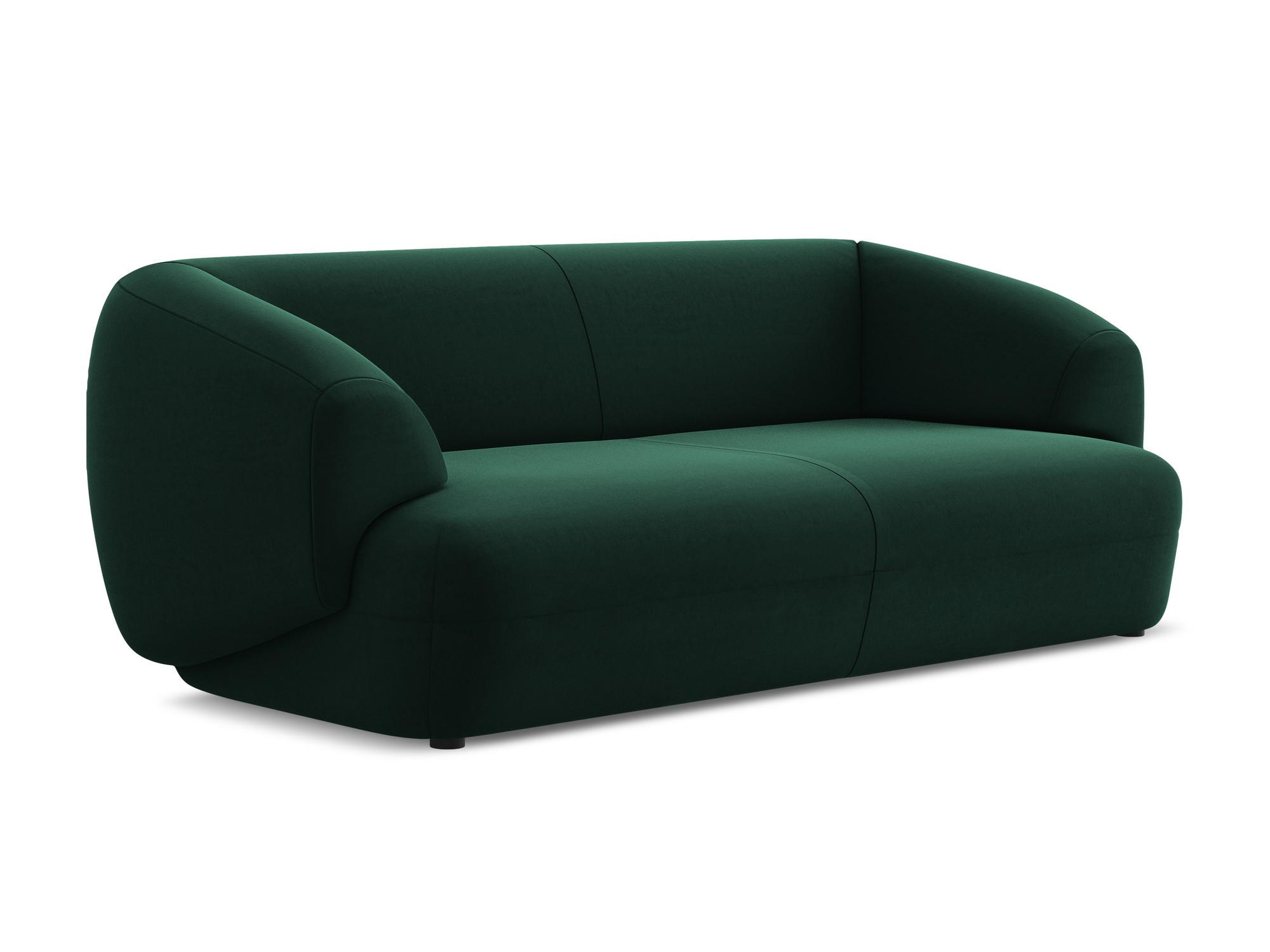 3-SITZER SOFA Samt Stoff Grün - Dunkelgrün/Schwarz, Kunststoff/Textil (212/81/98cm) - Makamii