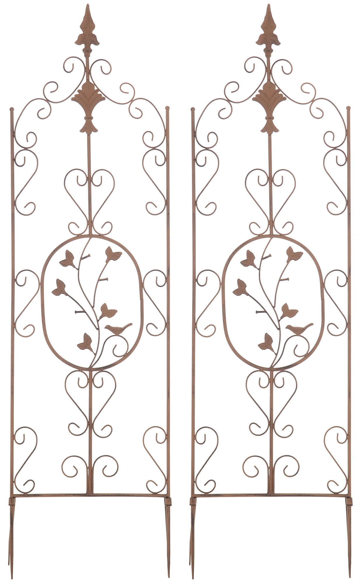 RANKGITTER 2er Set Metall antik braun - Braun, Metall (35/122/1cm) - CLP
