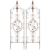 RANKGITTER 2er Set Metall antik braun - Braun, Metall (35/122/1cm) - CLP