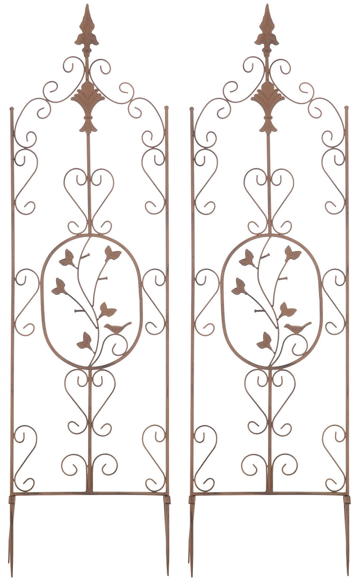 RANKGITTER 2er Set Metall antik braun - Braun, Metall (35/122/1cm) - CLP