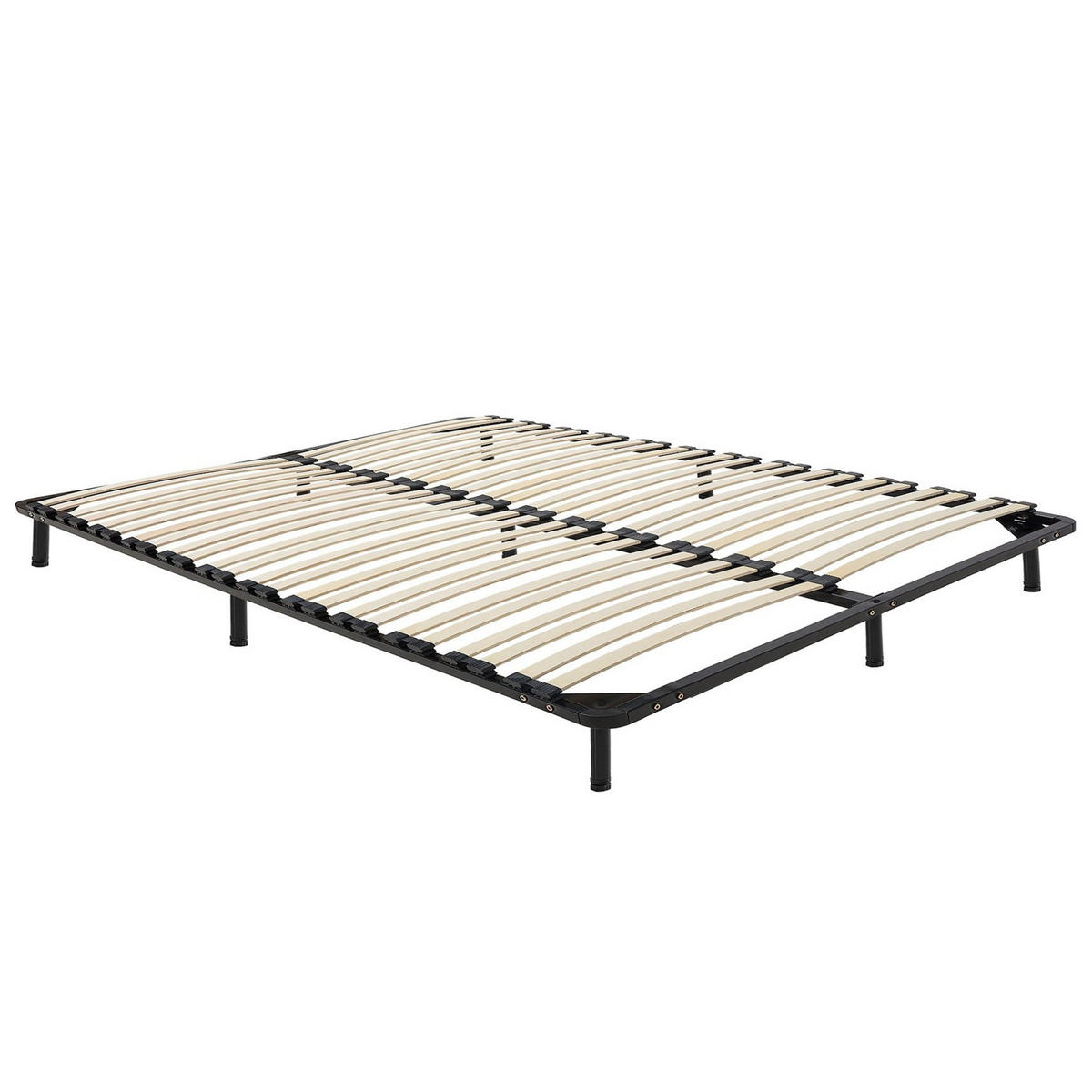 FREISTEHENDER LATTENROST 140x200 cm Schwarz Combourg - Schwarz, Metall (140/21/197cm) - Beliani
