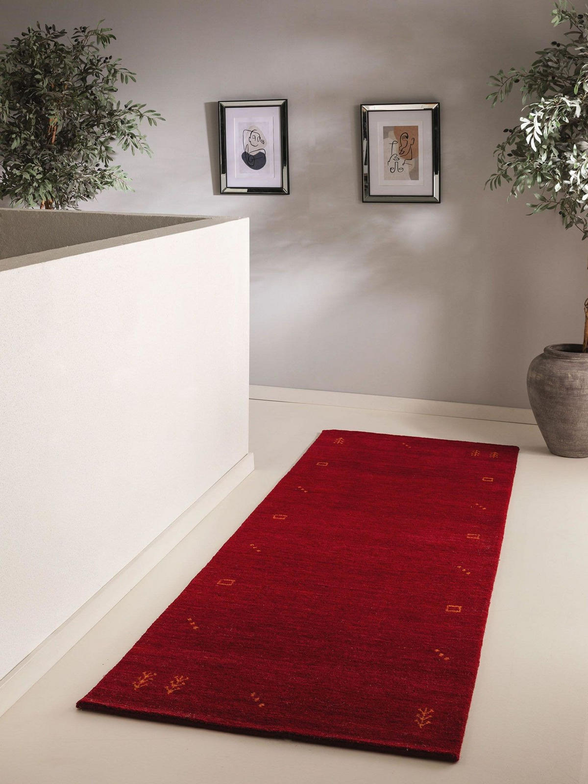 WOLLTEPPICH-LÄUFER Jamal Rot 80x250 cm - Rot, Textil (80/1cm) - KUNSTLOFT