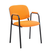BESUCHERSTUHL Keen Pro, Stoffbezug mit Armlehne - Gestell Schwarz / Bezug Orange - Schwarz/Orange, Textil/Metall (53/79/53cm) - TPFLiving