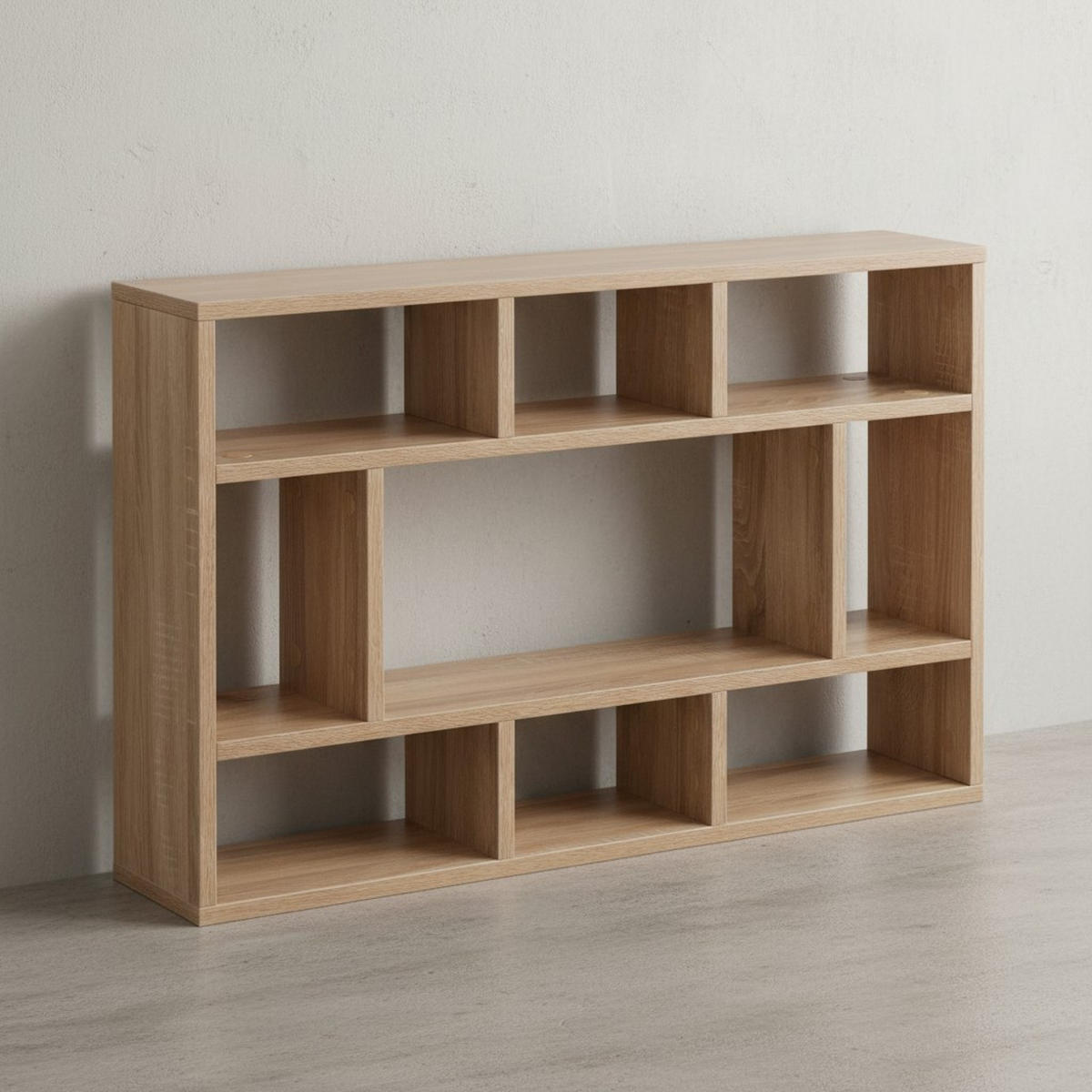 WANDREGAL MAGRA Spanplatte 9 Fächer Modern, Beige 75x16x51 cm - Beige, Holz (75/51/16cm) - KADIMA DESIGN