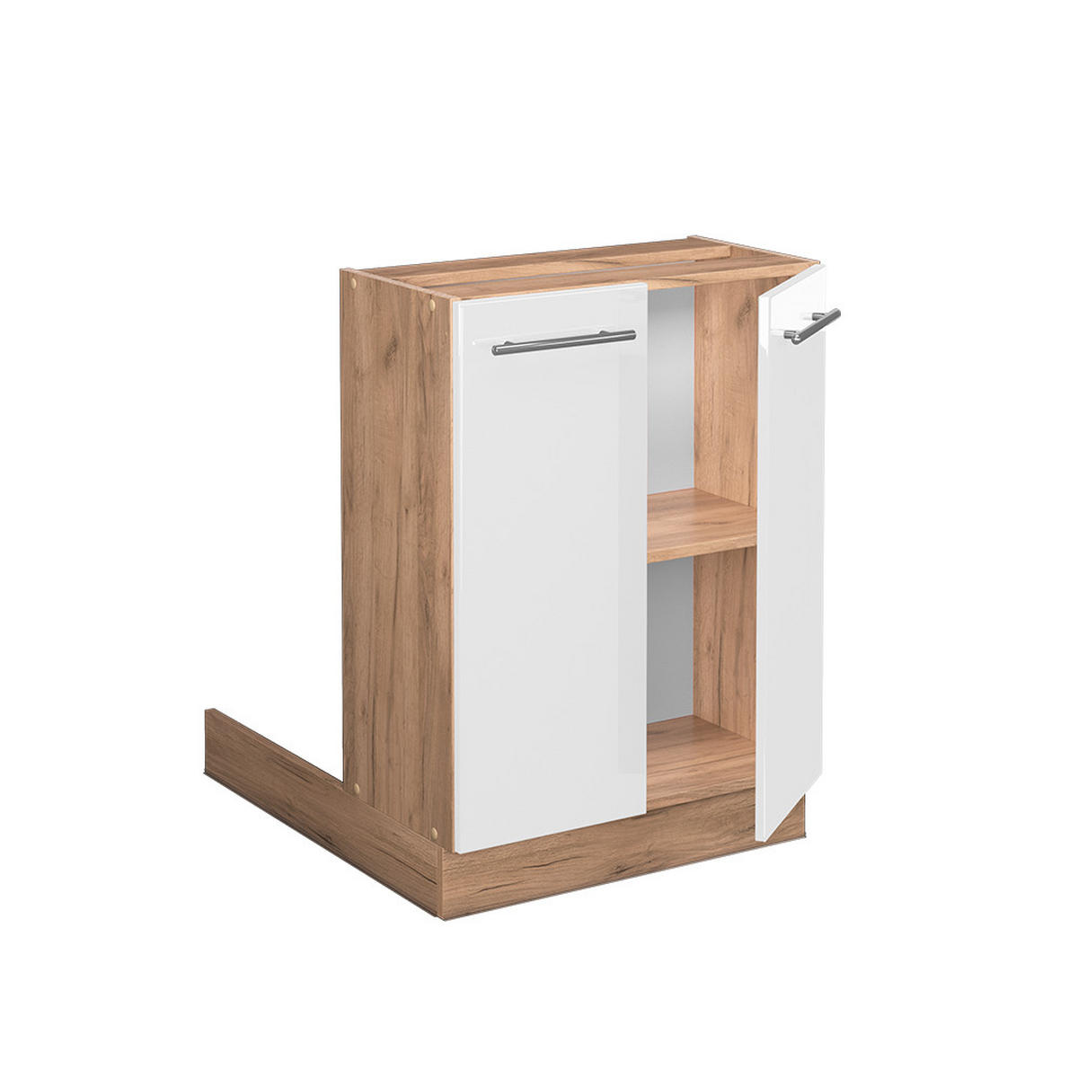 KÜCHENINSEL Fame-Line Weiß Hochglanz 60 cm ohne AP - Honigeiche/Weiß Hochglanz, Holzwerkstoff (60/82/30cm) - Vicco