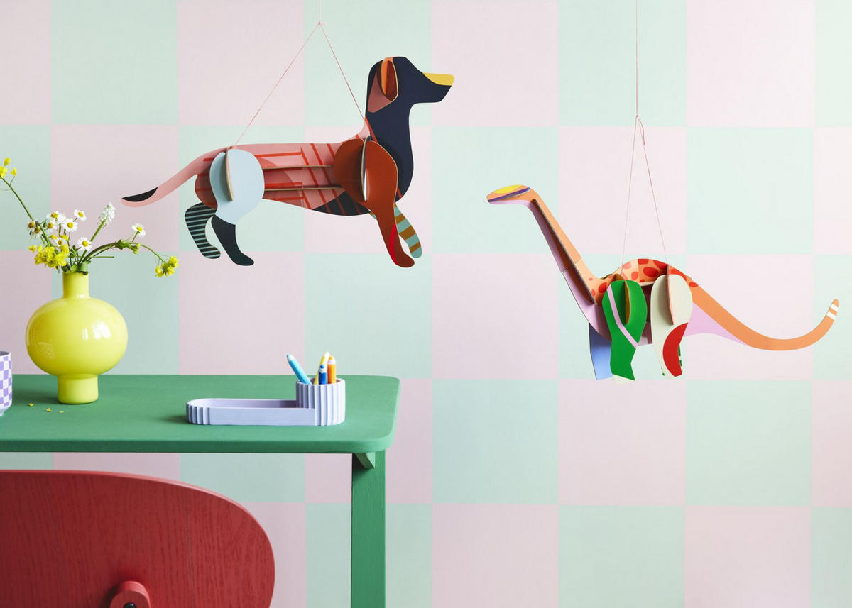 MAL- & BASTELSET, Maggie Dackel, 3D Wandobjekt, Recyclingkarton, studio ROOF - Naturfarben, Karton (58.5/13.6/35.3cm) - ich-zapfe