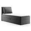BOXBETT Egro Mini - 90x200 - dunkelgrau (Kronos 22, Velvet) - Dunkelgrau/Schwarz, Holz/Holzwerkstoff (90/200cm) - Sofnet