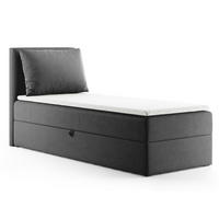 BOXBETT Egro Mini - 90x200 - dunkelgrau (Kronos 22, Velvet) - Dunkelgrau/Schwarz, Holz/Holzwerkstoff (90/200cm) - Sofnet