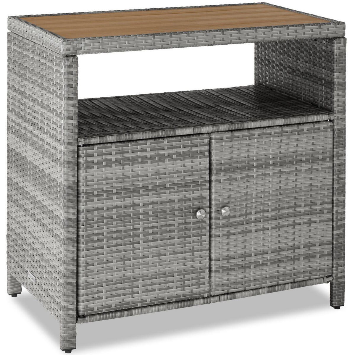 GARTENSCHRANK Monscia, höhenverstellbare Füße, 90 x 55,5 x 87 cm, grau - Grau, Kunststoff (90/97/55.5cm) - tectake