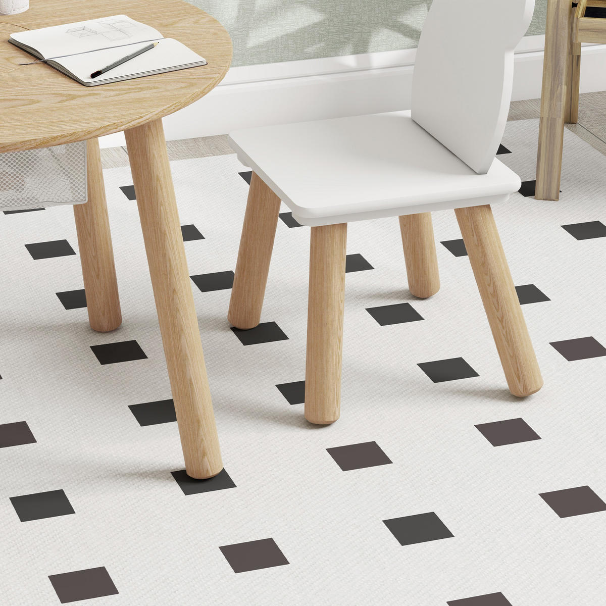KINDERSITZGRUPPE DE-17517 Naturholz/Weiß - Naturfarben, Holzwerkstoff (60/44/60cm) - ComfortXL