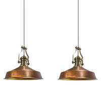 PENDELLEUCHTE Asletl Vintage 2 Flammig 41/36 cm - Goldfarben/Kupferfarben, Metall (41/36cm) - Bamyum