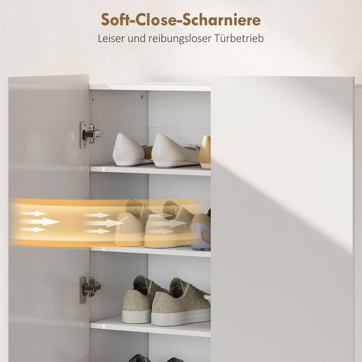 SCHUHSCHRANK Weiß 34.5/72.0/103.0 cm - Weiß, Holzwerkstoff (72/103/34.5cm)