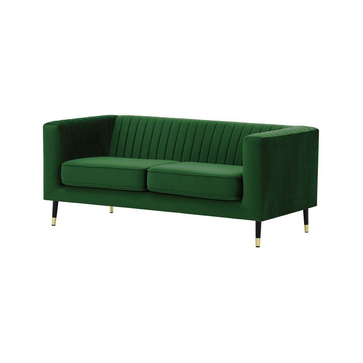 ZWEISITZER-SOFA Slender-Velluto 10 - Grün, Holz/Textil (170/71/83cm) - SLF24