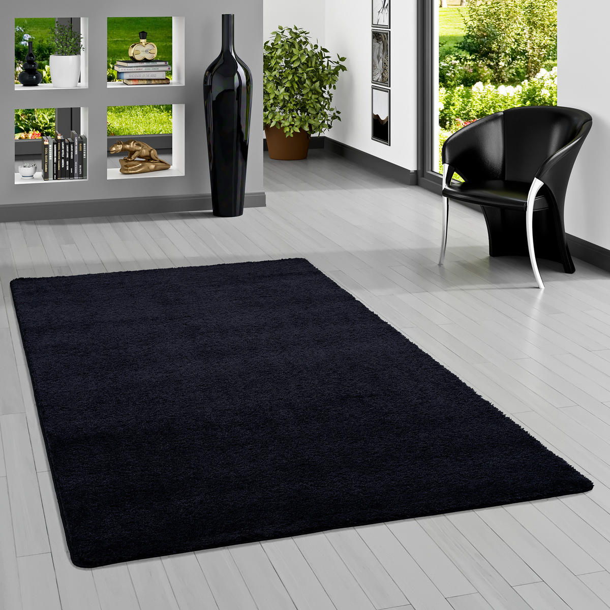 HOCHFLOR SHAGGY TEPPICH PALACE - Schwarz, Textil (200/300cm) - Snapstyle