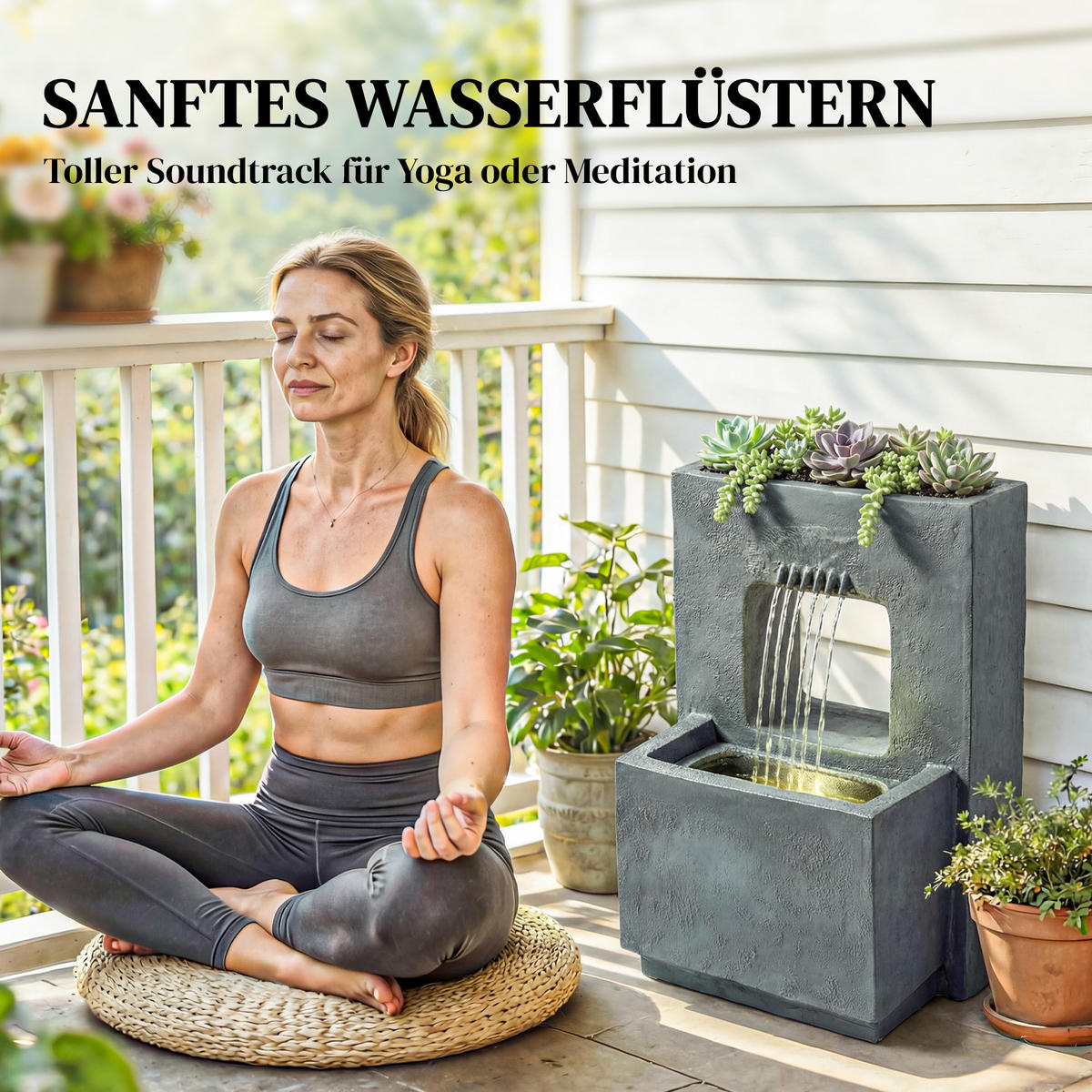 GARTENBRUNNEN Harz Dunkelgrau - Dunkelgrau, Kunststoff (45/31.5/58.5cm) - Outsunny