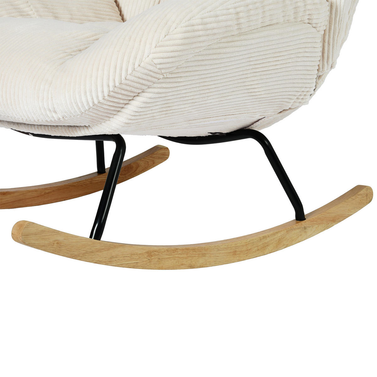 SCHAUKELSTUHL Relaxsessel Gepolstert Mit Cord-Bezug In Beige - Beige, Textil (79/84/111cm) - Meubles Cosy
