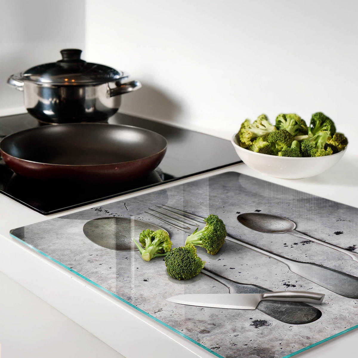 GLASPLATTE 60x52 cm Besteck - Silberfarben, Glas (60/0.4/52cm) - TULUP