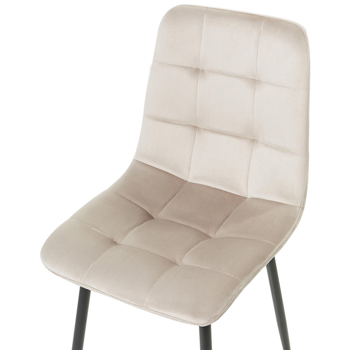 ÉTKEZŐSZÉK 4 darabos Szett Bársony Tópszín Powell - bézs/fekete, textil (40/88/62cm) - Beliani