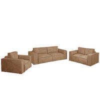 SOFASET Vajana 3-2-1 - Rotbraun, Holzwerkstoff/Textil (240/86/102cm) - Fun Möbel