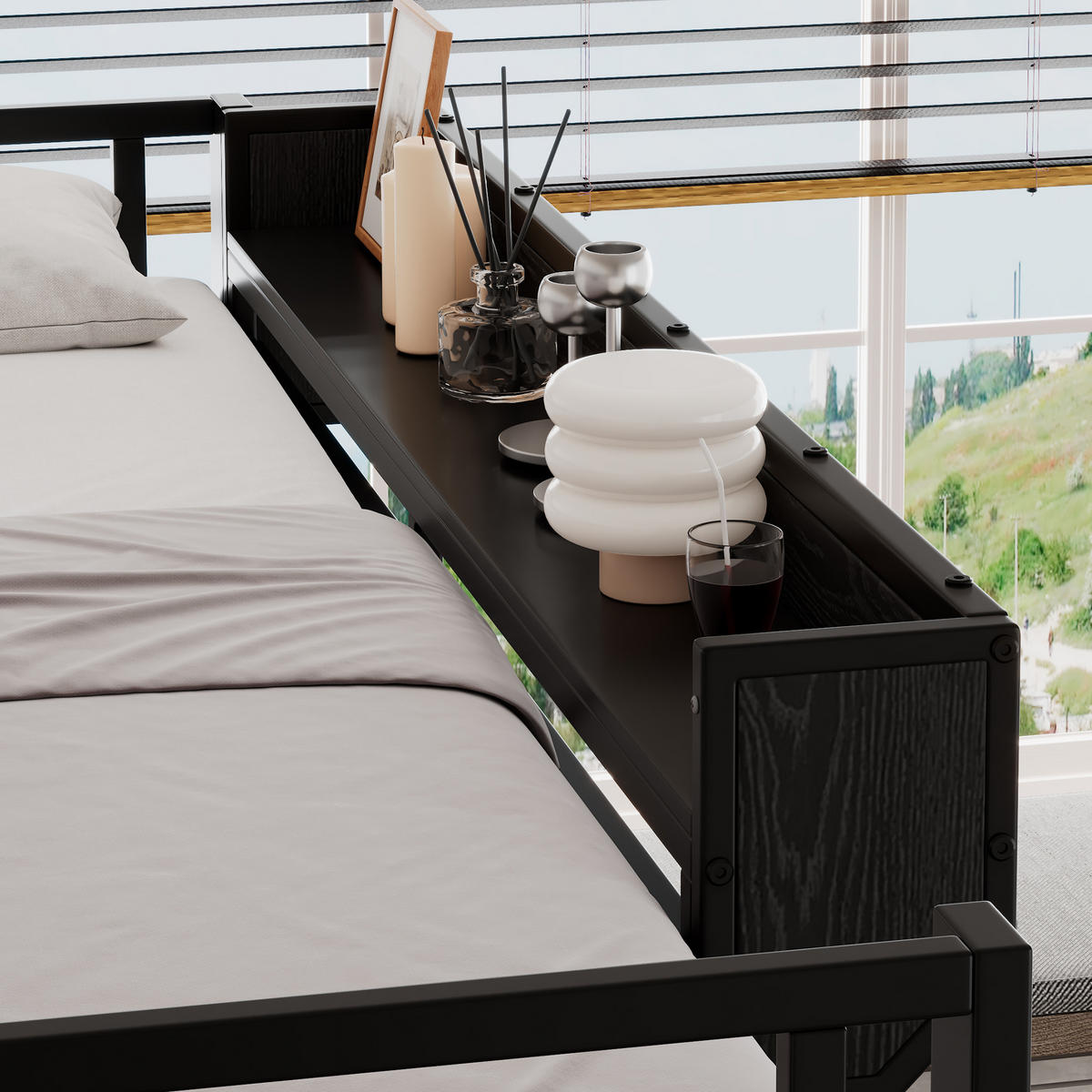 HOCHBETT Eisen MDF 140/200 cm Schwarz - Schwarz, Holzwerkstoff/Metall - Raumix