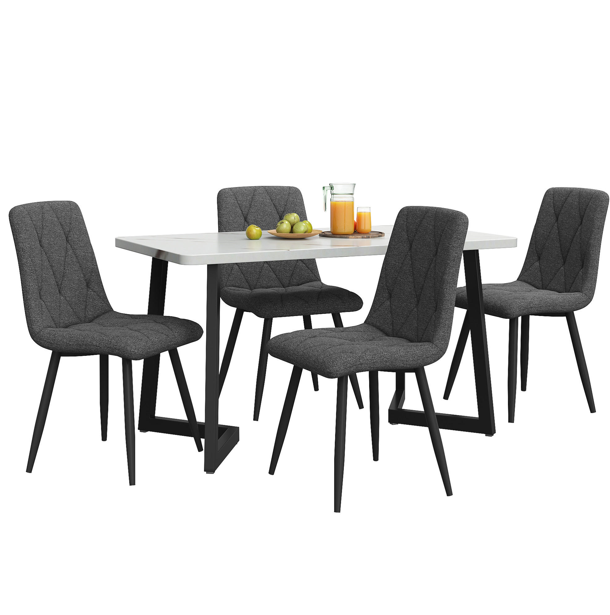 Meubliv Essgruppe Grau 68x75x117 cm