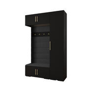 GARDEROBEN-SET 236,7/150/47 - Goldfarben/Schwarz, Holz/Metall (150/236.7/47cm) - Abiks Möbel