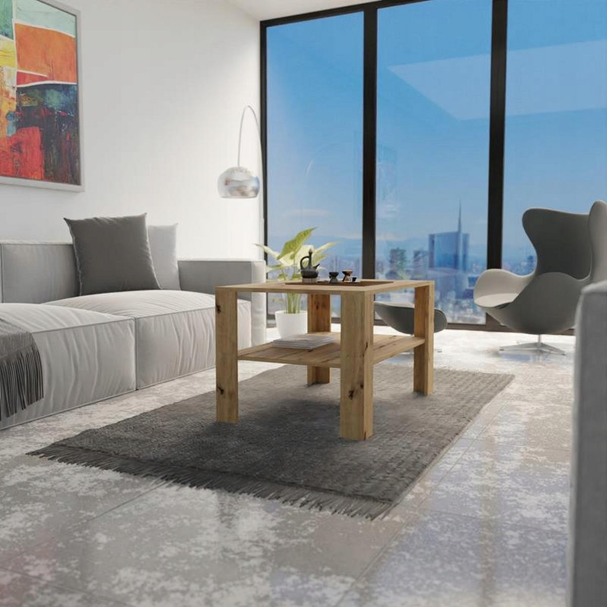 COUCHTISCH EX3 Artisan Eiche 100/68/60 cm - Eiche Artisan, Holzwerkstoff (68/100/60cm) - Matkam Möbel