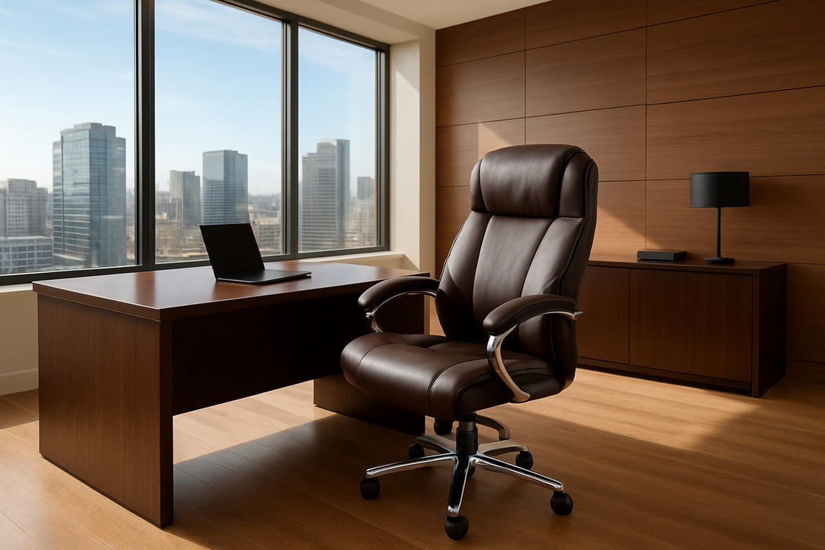 BÜROSTUHL Kyron Echtleder braun - Chromfarben/Braun, Leder/Metall (64/130/79cm) - TPFLiving